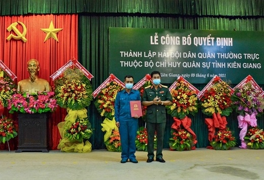 Công bố quyết định thành lập Hải đội Dân quân Thường trực tỉnh Kiên Giang