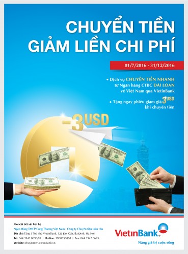 Giảm phí chuyển tiền từ Đài Loan về Việt Nam