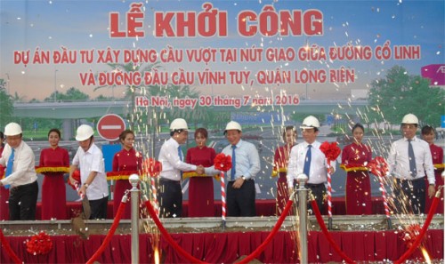 Hà Nội khởi công xây cầu vượt thép qua nút giao Cổ Linh - cầu Vĩnh Tuy