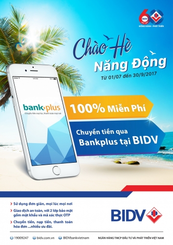 BIDV miễn phí chuyển tiền qua Bankplus