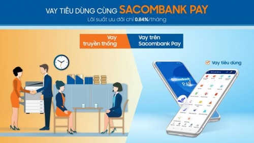 “Vay tiêu dùng nhanh” qua ứng dụng Sacombank Pay