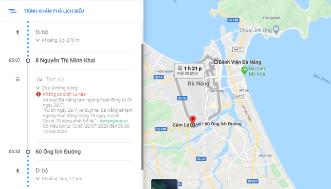 Google Maps thêm tính năng cảnh báo tại Đà Nẵng