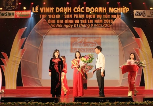 Generali Việt Nam nhận Top 100 dịch vụ tốt nhất cho gia đình