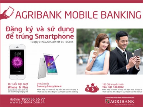 Cơ hội trúng iPhone 6 Plus khi đăng ký và sử dụng Agribank Mobile Banking