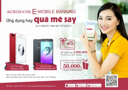 Agribank ưu đãi lớn cho khách hàng sử dụng dịch vụ Agribank E-Mobile Banking