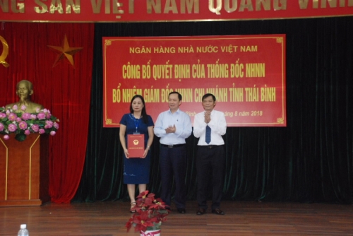 NHNN bổ nhiệm Giám đốc NHNN Chi nhánh tỉnh Thái Bình