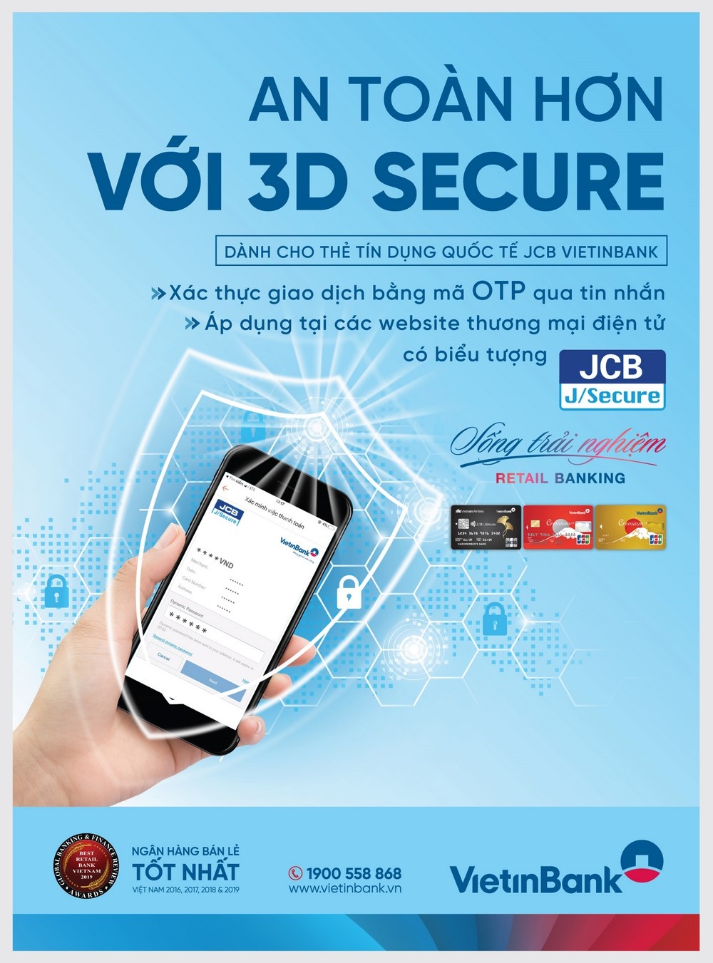 VietinBank triển khai tính năng bảo mật 3D Secure cho thẻ tín dụng quốc tế JCB