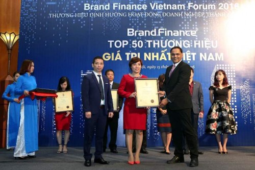 PNJ nằm trong TOP 50 thương hiệu giá trị nhất Việt Nam 2016