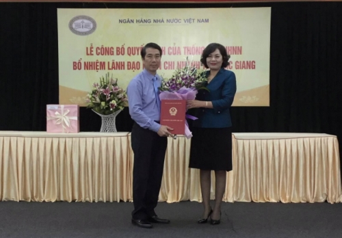Thống đốc NHNN bổ nhiệm lãnh đạo NHNN chi nhánh tỉnh Bắc Giang