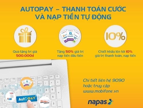 Mobifone phối hợp với Napas triển khai dịch vụ thanh toán nạp tiền tự động