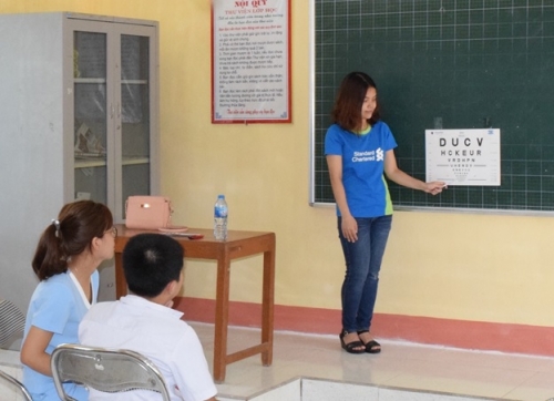 Hơn 1.100 học sinh ở Hà Nam được khám mắt miễn phí