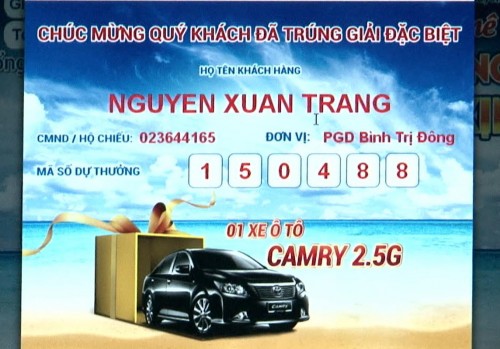 Nam A Bank đã tìm được chủ nhân Camry 2.5G