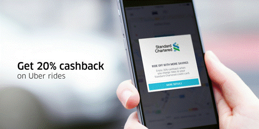 Chủ thẻ Standard Chartered được hoàn tiền 25% khi đi Uber