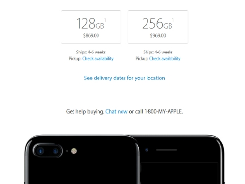 iPhone 7 Plus Jet Black vẫn bị khan hàng