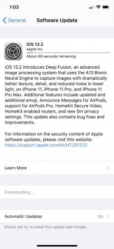 Apple ra mắt iOS 13.2, hỗ trợ Airpods Pro và bổ sung công nghệ chụp ảnh Deep Fusion