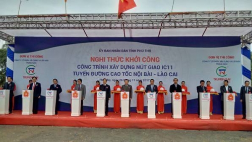 Khởi công Nút giao IC-11 tuyến đường cao tốc Nội Bài – Lào Cai