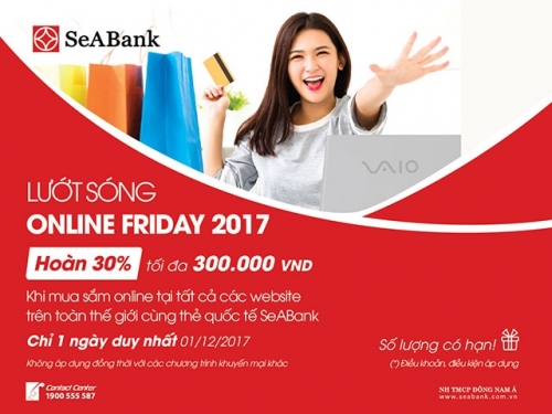 SeABank khuyến mại dịp Online Friday 2017