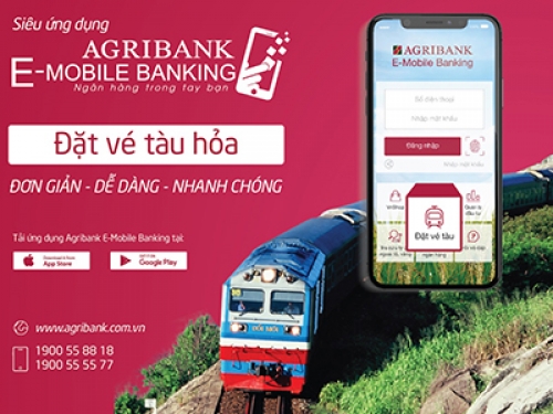 Đặt vé tàu nhanh chóng trên ứng dụng Agribank E-Mobile Banking