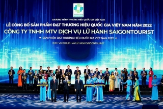Lữ hành Saigontourist lần thứ 8 liên tiếp nhận danh hiệu Thương hiệu Quốc gia