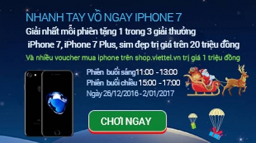 Ông già Noel phát miễn phí iPhone 7 Plus trên Shop.viettel.vn