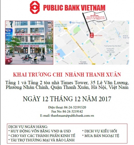 Public Bank Vietnam khai trương Chi nhánh Thanh Xuân