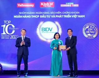 BIDV nhận giải thưởng Tin Dùng Việt Nam 2022
