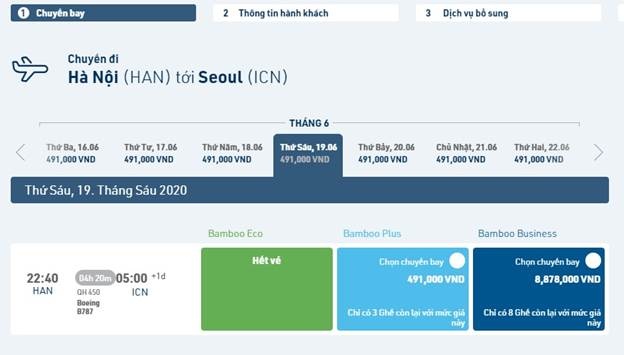 bay thang ha noi incheon chi tu 491000 dong voi bamboo airways