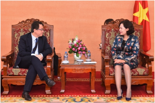 Phó Thống đốc Nguyễn Thị Hồng tiếp Tổng Vụ trưởng Vụ Chiến lược và Chính sách ADB