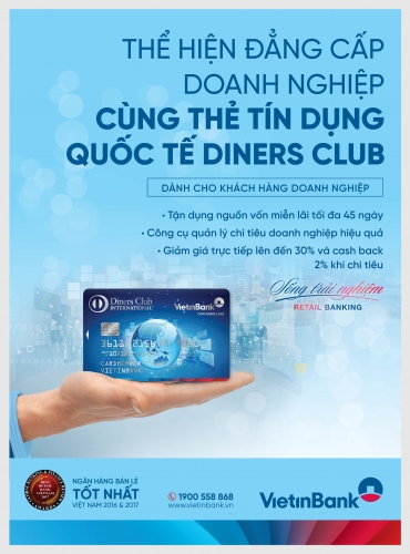 Ngập tràn ưu đãi từ thẻ tín dụng quốc tế doanh nghiệp VietinBank Diners Club
