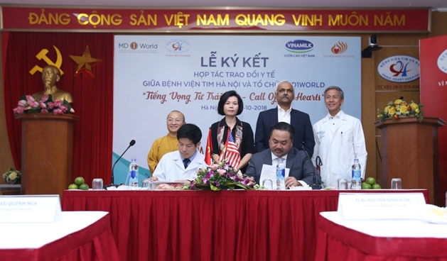 Bệnh viện tim Hà Nội và MD1World hợp tác trao đổi y tế