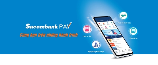 Đặt khách sạn và mua vé xe/tàu hỏa qua ứng dụng Sacombank Pay