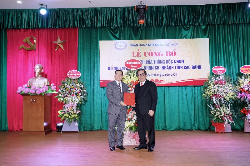 Bổ nhiệm chức danh Giám đốc Ngân hàng Nhà nước chi nhánh tỉnh Cao Bằng