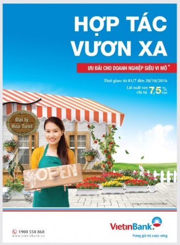 VietinBank: Lãi suất cho vay DN siêu vi mô từ 7,5%/năm