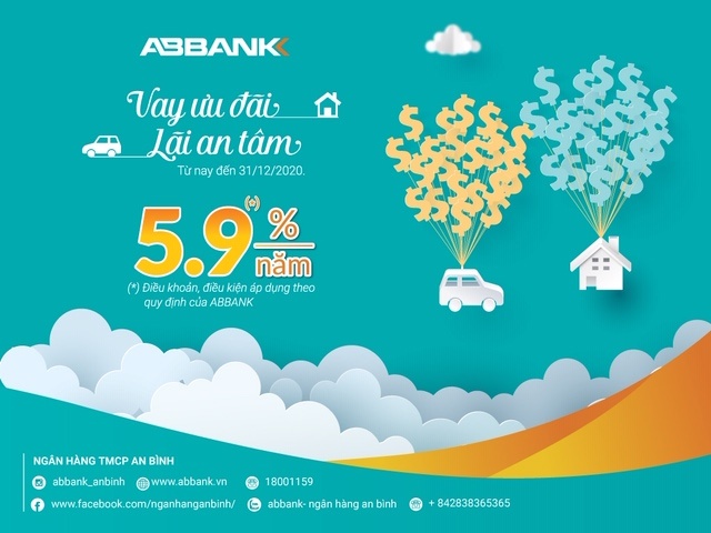 ABBANK giảm lãi suất cho vay về 5,9%/năm