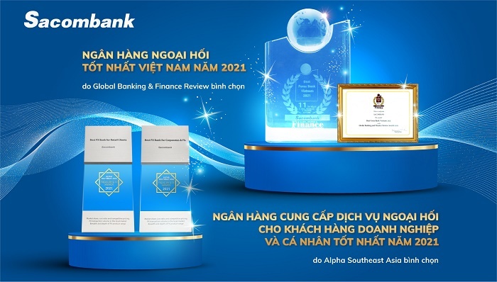 Sacombank tiếp tục là ngân hàng cung cấp dịch vụ ngoại hối tốt nhất năm 2021