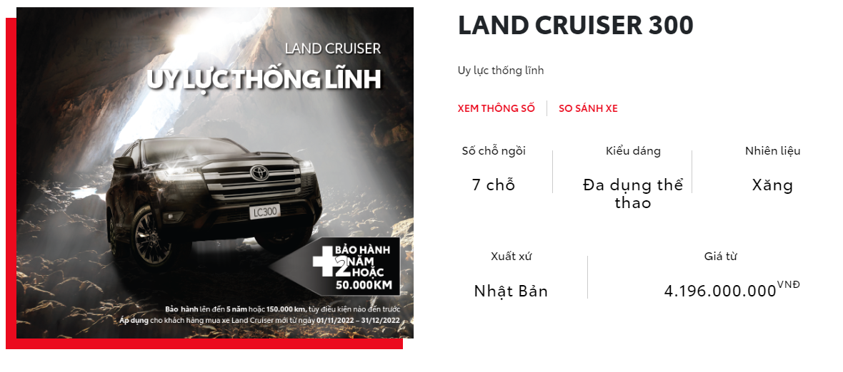 Land Cruiser tăng giá bán