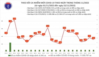 Việt Nam ghi nhận 316 ca mắc mới COVID-19 trong ngày 22/11